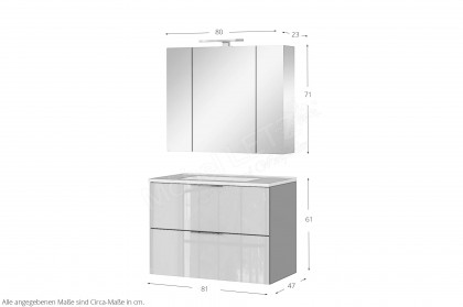 GW-Vasio von Germania - Badezimmer in Graphit/ Silbergrau