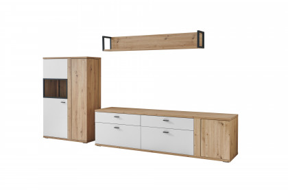 Modica von IDEAL Möbel - Wohnwand Eiche Artisan/ modern white