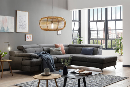 Titus-LE26 von COTTA - Eckgarnitur Ausführung rechts coal