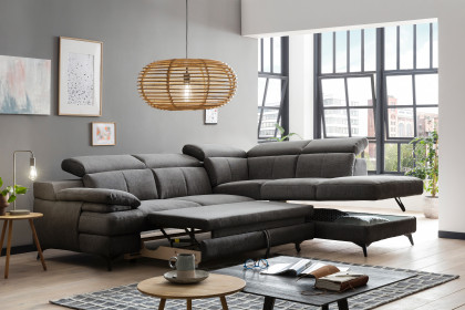 Titus-LE26 von COTTA - Eckgarnitur Ausführung rechts coal