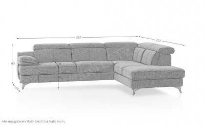 Titus-LE26 von COTTA - Eckgarnitur Ausführung rechts coal