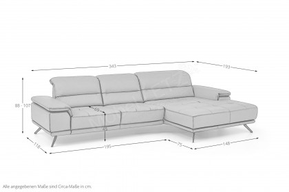PN-EM19074 von Polinova - Ledersofa Variante rechts opal