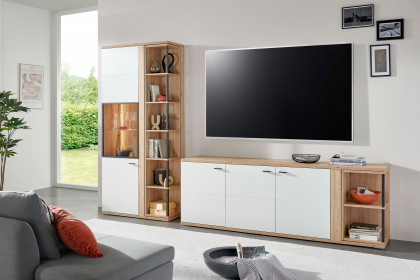Modica von IDEAL Möbel - Wohnwand Eiche und Modern white