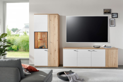 Modica von IDEAL Möbel - Wohnwand Eiche und Modern white