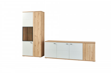 Modica von IDEAL Möbel - Wohnwand Eiche und Modern white