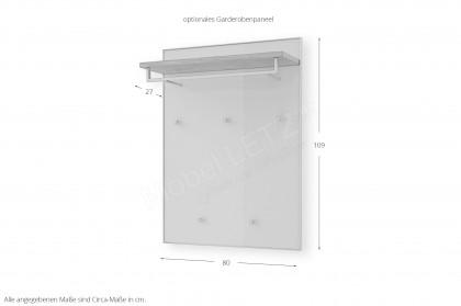 Vortina von Voss - Garderobenset Balkeneiche & Glas Sahara