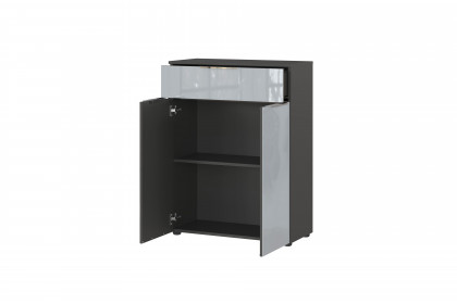 GW-Vasio von Germania - Kommode mit Glasfront in Silbergrau