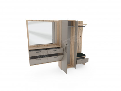 Roubaix von Wittenbreder - Garderobe in Steineiche/ Steingrau