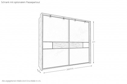 Villach von Wiemann - Schwebetürenschrank Nordic-Eiche - champagner