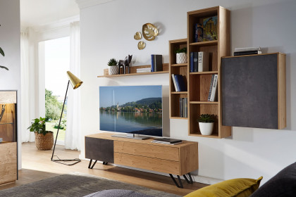 Selecto von Schösswender - Wohnwand SE 35 Wildeiche/ Beton dunkel