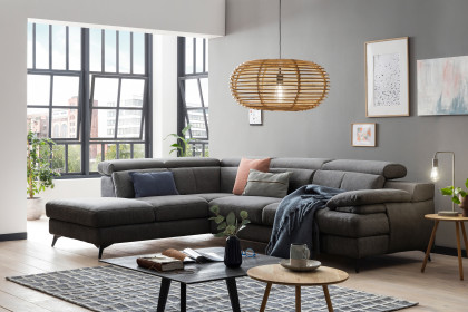 Titus-LE26 von COTTA - Eckgarnitur Ausführung links coal