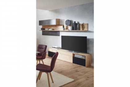 Selecto von Schösswender - Wohnwand SE 19 Wildeiche/ Schiefer