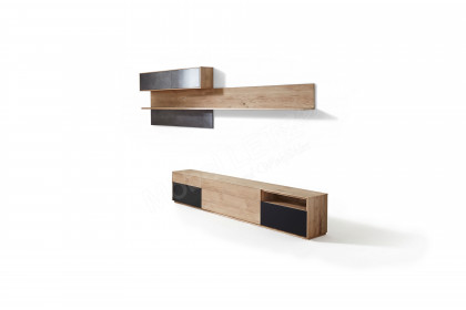 Selecto von Schösswender - Wohnwand SE 19 Wildeiche/ Schiefer