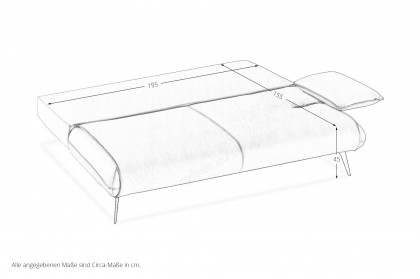Vera-Sleep von Restyl - Schlafsofa mit Armteilverstellung rechts