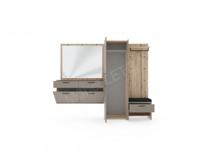 Roubaix von Wittenbreder - Garderobe in  Steingrau und Steineiche