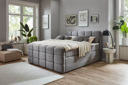 Lugano-Dream von Sofa-Team - System-Boxspringbett in Hellgrau