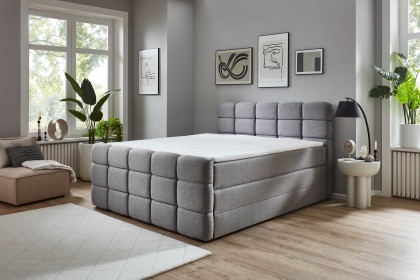 Lugano-Dream von Sofa-Team - System-Boxspringbett in Hellgrau