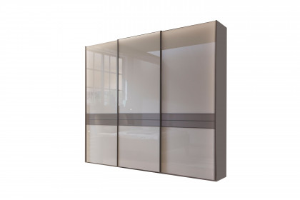 Kopenhagen von Wiemann - Kleiderschrank Glas kieselgrau - Glas havanna