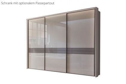 Kopenhagen von Wiemann - Kleiderschrank Glas kieselgrau - Glas havanna