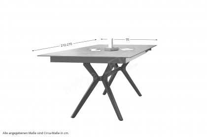 Atlas von SIT Mobilia - Esszimmertisch Beton dunkel/ Eiche schwarz