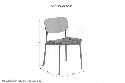 Atlas von SIT Mobilia - Esszimmertisch Beton dunkel/ Eiche schwarz