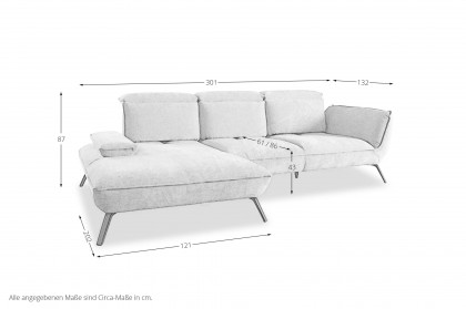 Brix von Poco - Sofagarnitur links silber