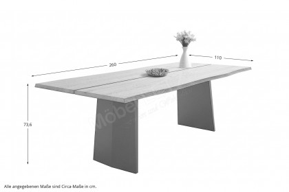 Diego von SIT Mobilia - Esszimmertisch mit Stahlwangen