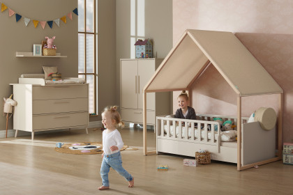 Little Snu von Paidi - bodennahes Design-Kinderbett cashmere-beige