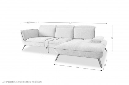 Brix von Poco - Sofagarnitur rechts silber