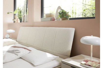 Carano von POL Power - Bett mit Bettkästen und gepolstertem Kopfteil beige