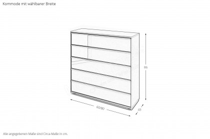 Kopenhagen von Wiemann - Kommode grau mit Front Havannaglas
