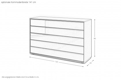Kopenhagen von Wiemann - Kommode grau mit Front Havannaglas