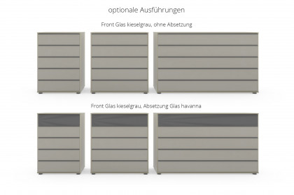 Kopenhagen von Wiemann - Kommode grau mit Front Havannaglas