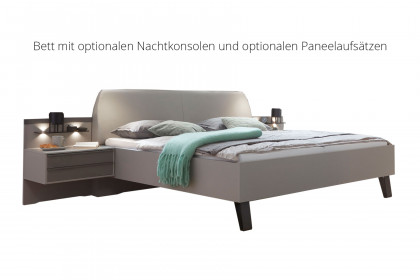 Kopenhagen von Wiemann - Bett 160x200 cm grau mit Polsterkopfteil