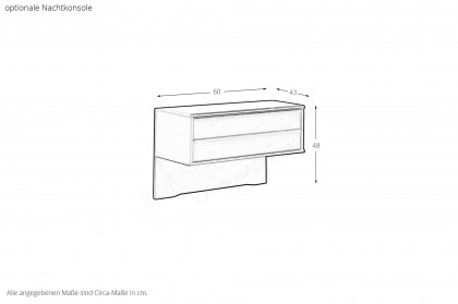 Kopenhagen von Wiemann - Bett 160x200 cm grau mit Polsterkopfteil