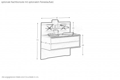 Kopenhagen von Wiemann - Bett 160x200 cm grau mit Polsterkopfteil