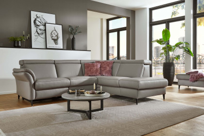 PN-EM24034 von Polinova - Ledersofa Variante rechts granit