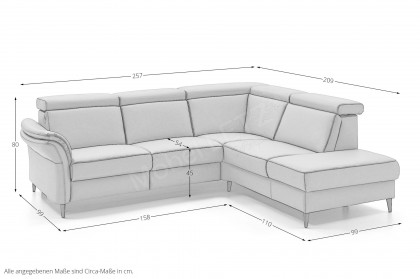 PN-EM24034 von Polinova - Ledersofa Variante rechts granit