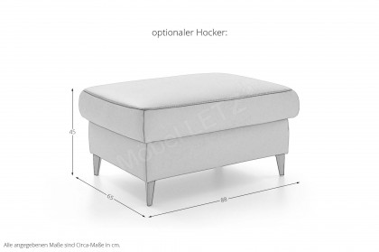 PN-EM24034 von Polinova - Ledersofa Variante rechts granit