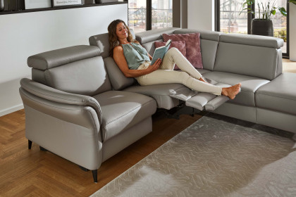 PN-EM24034 von Polinova - Ledersofa Variante rechts granit