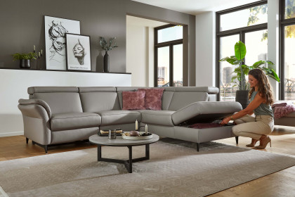 PN-EM24034 von Polinova - Ledersofa Variante rechts granit