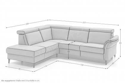PN-EM24034 von Polinova - Ledersofa Variante links granit