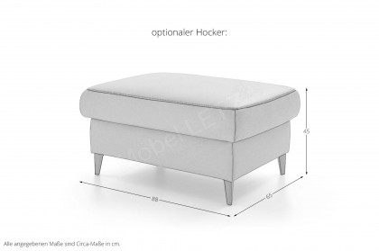 PN-EM24034 von Polinova - Ledersofa Variante links granit