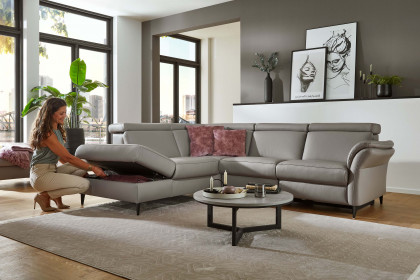 PN-EM24034 von Polinova - Ledersofa Variante links granit