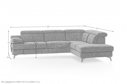 Titus-LE26 von COTTA - Polsterecke Ausführung rechts silver