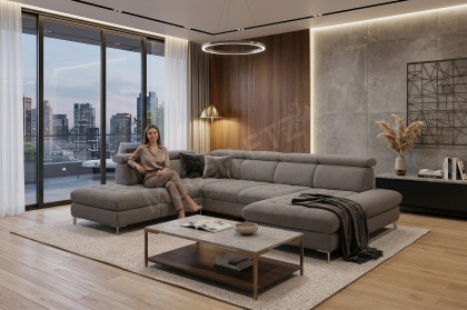 Carolina C XC von Poco - XXL-Sofa links taupe