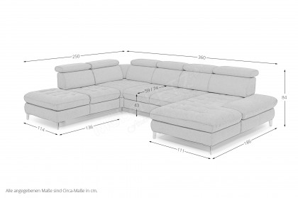 Carolina C XC von Poco - XXL-Sofa links taupe