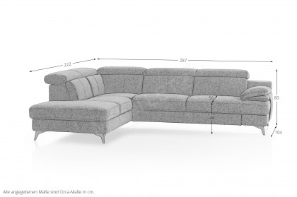 Titus-LE26 von COTTA - Polsterecke Ausführung links silver