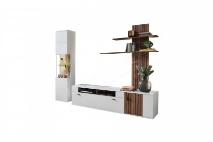 Morella von IDEAL Möbel - Wohnwand weiß mit Eiche Ribbeck