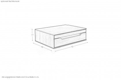Incasa Onema von Decker - Massivholzbett mit breitem Kopfteil Wildeiche geölt